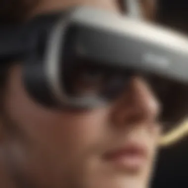 Close-up of advanced features on Oculus device