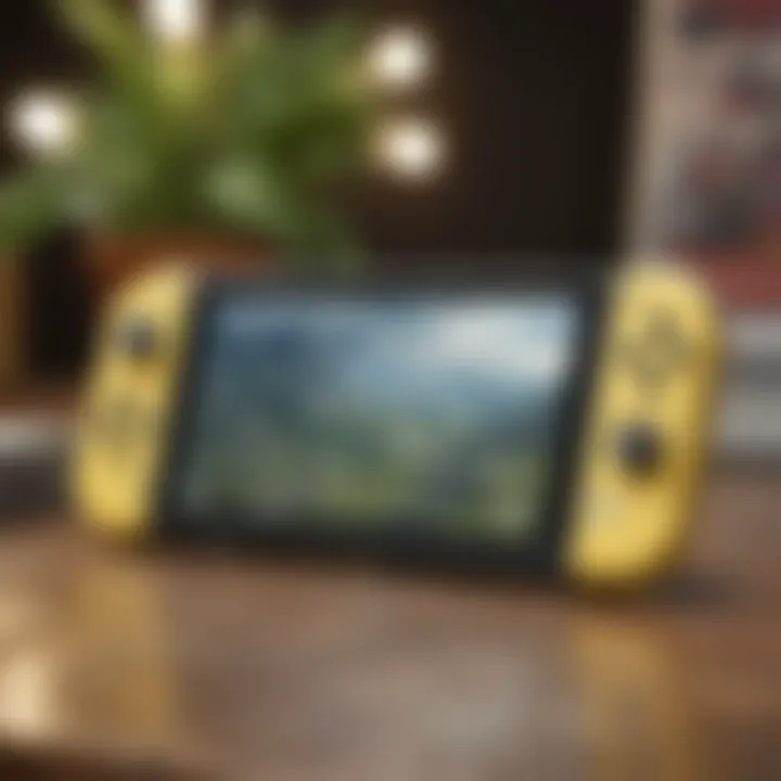 Illustration of Nintendo Switch Lite in use