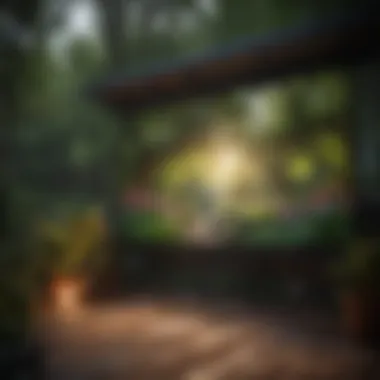 Outdoor projector screen showcasing vibrant colors in nature backdrop