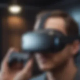 Virtual reality headset with gaming controller