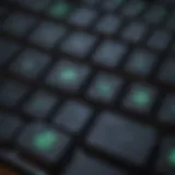 Close-up view of Razer Black Widow keycaps showcasing intricate design patterns