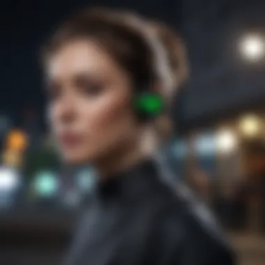 User comfortably wearing Razer Hammerhead True Wireless earbuds