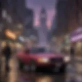 A vibrant cityscape showcasing the open-world environment of the Saints Row franchise