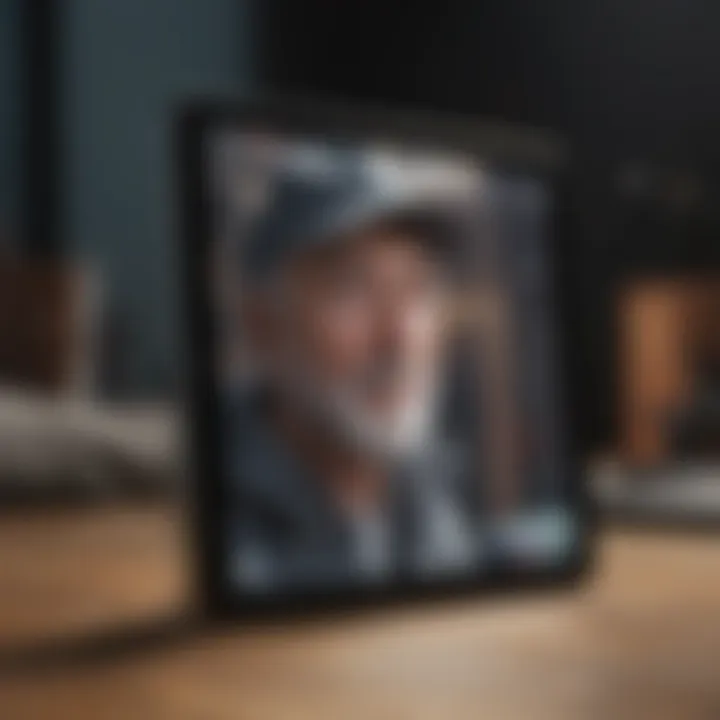 Close-up of tablet camera during Facetime