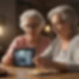 Elderly woman using tablet for Facetime