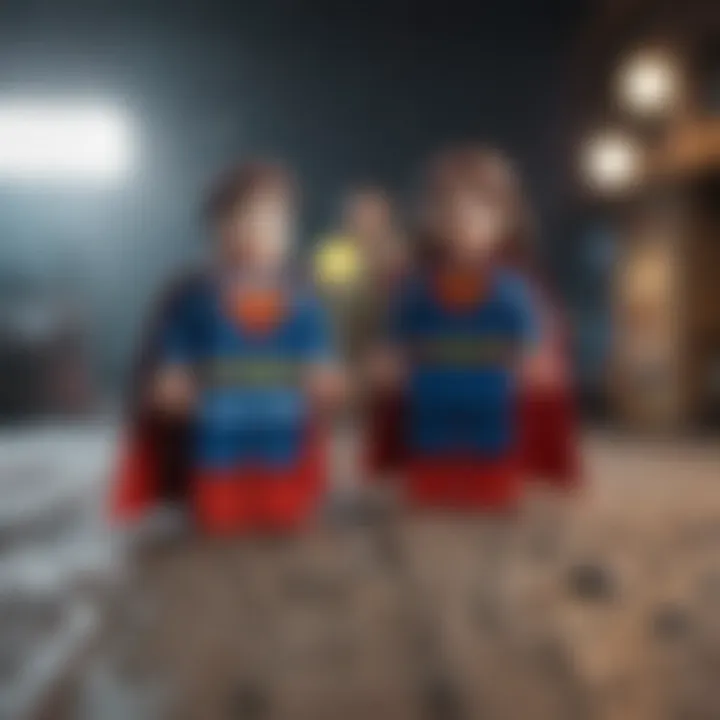 Superman and Lois Lane minifigures in a LEGO set