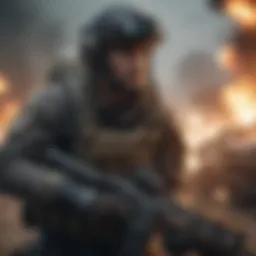 Gamer immersed in intense Warzone battle