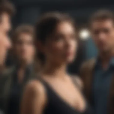 A diverse group of actors discussing their roles and experiences.