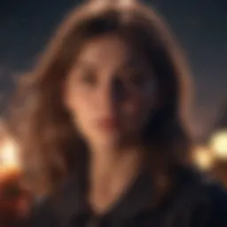 A depiction of a teenage witch casting a spell under a starry sky.
