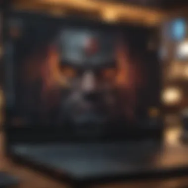 Immersive Gaming Experience with High-Resolution Displays Gaming laptop displaying a high-resolution game on a vivid screen