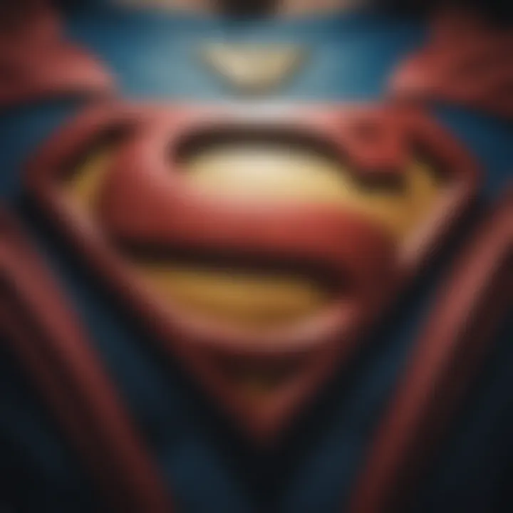 A close-up of Superman's emblem symbolizing hope and justice