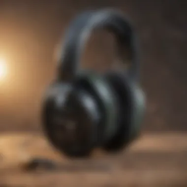 Close-up of the headset's advanced audio technology