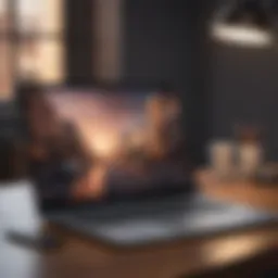 Sleek ultrabook laptop on modern desk
