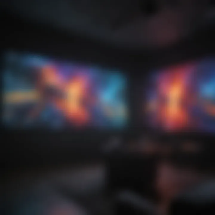 Projection screen showcasing vibrant colors and sharp details