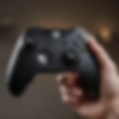 User engaging with the Xbox One Elite Controller in a gaming environment