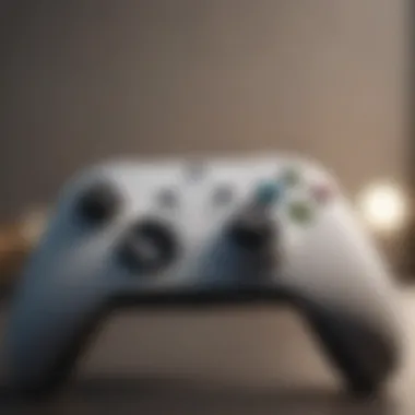 Close-up of Xbox Series S controller with vibrant lighting